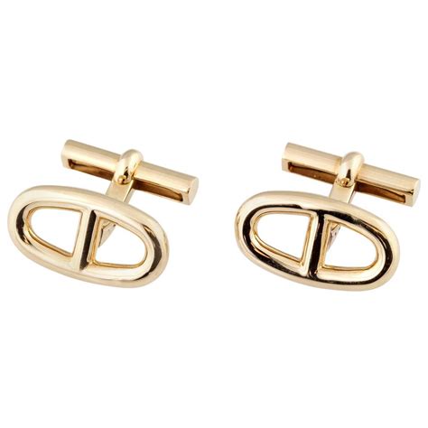 hermes cufflinks vintage|hermes cufflinks gold and enamel.